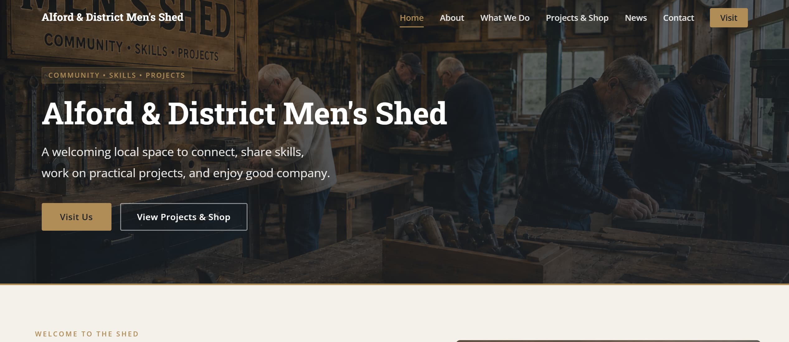 Alford Men's Shed hero