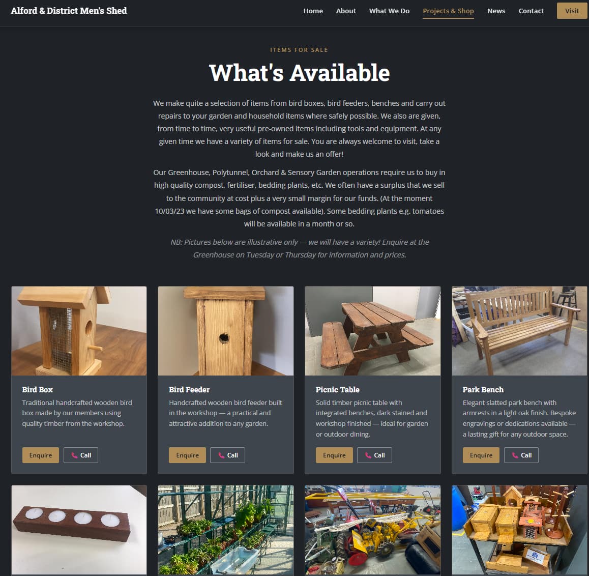 Alford Men's Shed shop